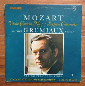 GRUMIAUX Pellicia Mozart violin concerto no.2 sinfonia concertante Philips NM LP - Picture 1 of 3