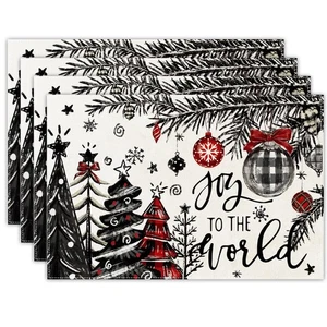 4er Pack Weihnachten Tischsets Set Winter Xmas Tischsets für Küche Esstisch - Bild 1 von 8