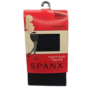 Spanx Size B Black Diamond Foil Tight End Shaping Tights 115-150lb 4’10-5’9 NEW - Picture 1 of 4