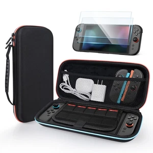Tragetasche für Nintendo Switch 2 - Reiseetui + 2 Displayschutzfolien - Schwarz - Bild 1 von 7