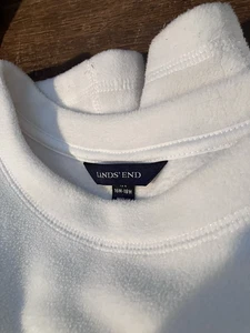 Lands End Damen 1X Rundhals Pullover weiß Fleece - Bild 1 von 4