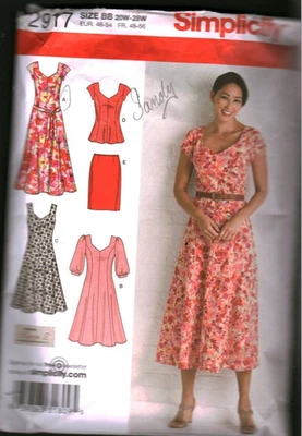 2917 Vintage Simplicity Sewing Pattern Misses Dress Skirt Tunic 28W Summer Plus - Image 1 of 2