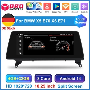 10.25" 8-Kern Android 14.0 Autoradio Für BMW X5 E70 X6 E71 CCC CarPlay Navi 32GB - Bild 1 von 15