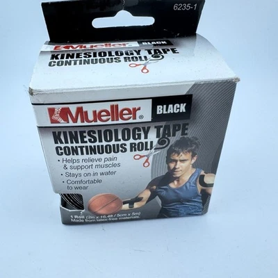 Mueller Sports Medicine Black Kinesiology Tape 2”x16.4 (1 Pack) New - Image 1 of 3