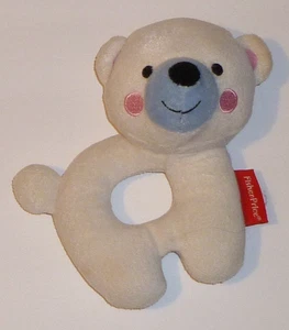 Baby Rassel weißer Bär Fisher Price weiches Plüschtier 6 Zoll - Bild 1 von 4