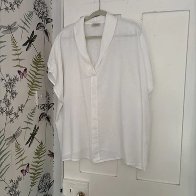 Bellambia Italian Linen 3XL (22/24) Top In Excellent Condition White - Image 1 of 4