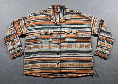 Rock & Roll Denim Button Up Western Shirt Womens Large Multicolor Aztec Pockets - Image 1 of 4
