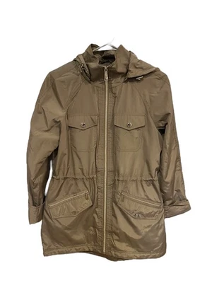 Chaqueta de Lluvia Michael Kors Anorak Pequeña Tostada Con Capucha Ligera Cremallera Completa Informal  Foto 1 de 4