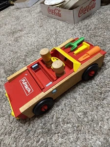 Vintage 70er Playskool Take Apart Holz Kunststoff Auto 483 mit Personen & Werkzeug LESEN - Bild 1 von 8
