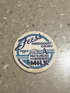 RARE Feess Paramount Dairy Milk Bottle Cap Parsons Kansas Dairy Bottle Phone 77 - Picture 1 of 2