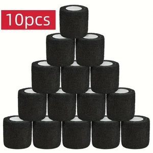 10 SCHWARZ TATTOO SELBSTKLEBEND GRIFFBAND ELASTISCHE BANDAGE WICKEL ABDECKUNG 5 CM X 4,5 M - Bild 1 von 2