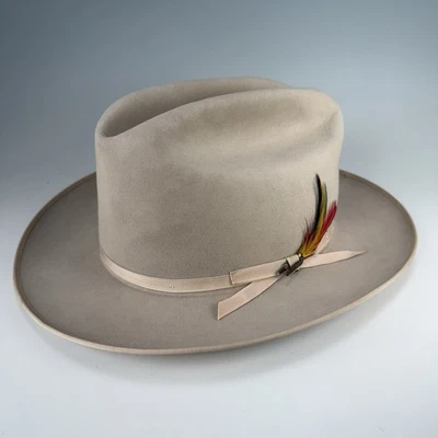 VTG 80s Stallion by Stetson 3X Genuine Fur Felt Hat Open Road Style Union Made - Image 1 of 4