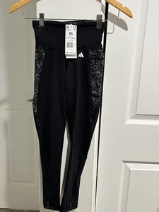 NWT ADIDAS BLACK W/GRAY HIGH RISE 7/8 LENGTH TIGHT LEGGINGS SZ XS - Picture 1 of 10