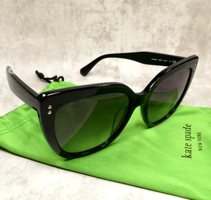 Kate Spade glänzende schwarze übergroße Cat Eye Sonnenbrille - Kiyanna/S 8079O 55-17-145 - Bild 1 von 21