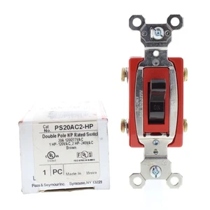 P&S Braun X-Heavy Duty INDUSTRIAL Kipplichtschalter DOPPELPOLIG 20A PS20AC2-HP - Bild 1 von 6