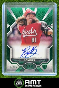2025 Topps Tier One Rhett Lowder Break Out Auto Green Foil 14/25 Cincinnati Reds - Picture 1 of 2