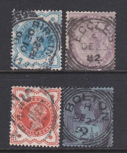 1883-1900 QUEEN VICTORIA SET 4 GREAT BRITIAN PRE-DECIMAL STAMPS  VFU #6 - Picture 1 of 1
