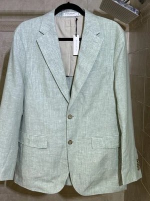 Nuevo en caja, ¡nunca usado! Chaqueta de traje de lino verde claro Banana Republic para hombre 40R Foto 1 de 4