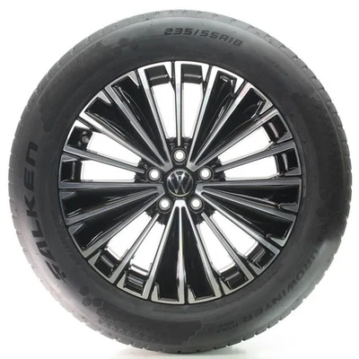VW Tiguan CT1 Winterräder Napoli Schwarz Glanz Falken 235/55R18 DOT24 571601025K - Bild 1 von 4