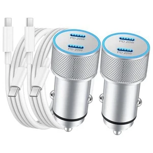 AutoladegeräT, 2Er-Pack, 40 W, Dual-Port, Schnelles USB-C-AutoladegeräT, St9322 - Bild 1 von 6