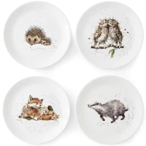 Wrendale Designs Countryside Animals Coupe Plates Royal Worcester Set of 4 - Picture 1 of 8