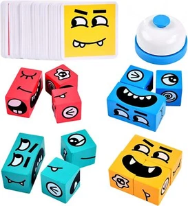 Wooden Face Changing Magic Cube Puzzle Toy for Family & Kids - Picture 1 of 7
