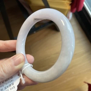 Brazalete de jadeíta grado A 58 mm jade birmano 100 % púrpura certificado sin tratar 纯天然玉镯 - Imagen 1 de 11