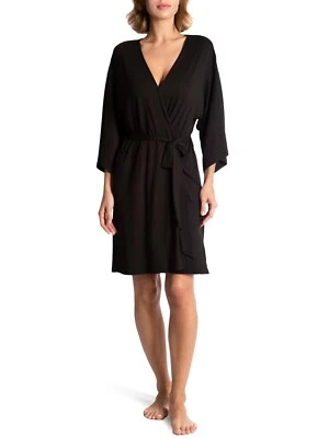 BATA DE DORMIR SECRET TREASURES S-M, L/XL NEGRA SUAVE CUBIERTA NUEVA CON ETIQUETAS Foto 1 de 3