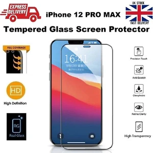 5D Full Coverage REAL Tempered Glass Screen Protector for iPhone 12 PRO MAX - Picture 1 of 12