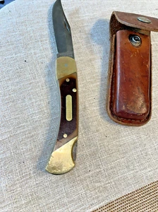 Vintage Schrade USA 7OT Old Timer 3.5” Lockback Knife Sawcut Brown Delran Handle - Picture 1 of 19
