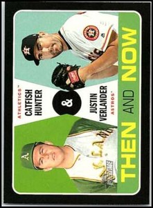 2020 Topps Heritage Then and Now #TN-2 Justin Verlander/Catfish Hunter