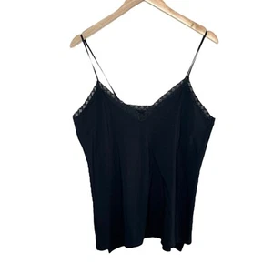 Natori Womens Black Lace Trim Sleeveless Bliss Camisole Top XL - Picture 1 of 8