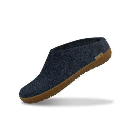 Glerups Mens Denim Slippers Honey Rubber Sole (EU 43,45) - Image 1 of 2