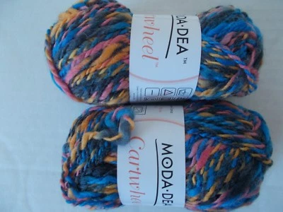 Moda Dea Cartwheel 100% wool yarn, Coral Reef, lot of 2 (77 yds each) - Image 1 of 3