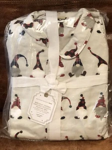 NEW Pottery Barn Teen Flannel Holiday Gnome 2pc Pajama Set, Small, Christmas - Picture 1 of 2