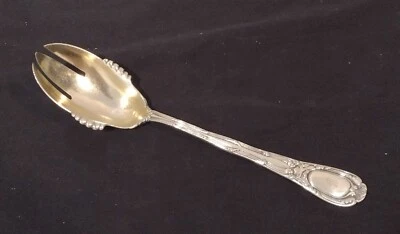 Antique Tiffany Co Silverplate Old French Salad Serving Fork 1889 (Monogrammed) - Image 1 of 4