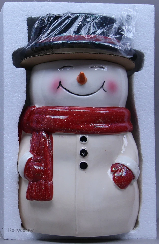 Vela Yankee grande coleção de bonecos de neve férias família frasco de biscoito suporte de vela - Imagem 1 de 1