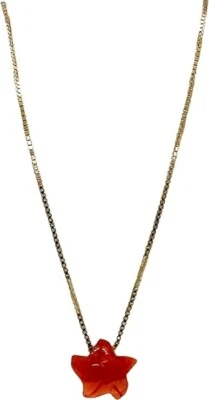 COLLANA ARGENTO PLACCATO ORO CON CIONDOLO STELLA IN CORALLO - Immagine 1 di 4