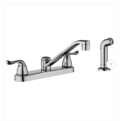 Grifo de cocina estándar de doble manija Glacier Bay Constructor cromo pulido Foto 1 de 4