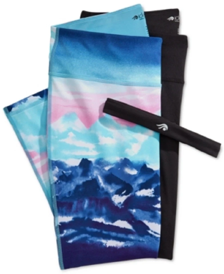 Conjunto de diadema y leggings recortados para mujer Ideology, azul/negro, mediano Foto 1 de 3