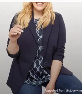 Giacca blazer Lane Bryant The Byant un bottone taglia 18 blu carriera lavoro ufficio - Foto 1 di 9