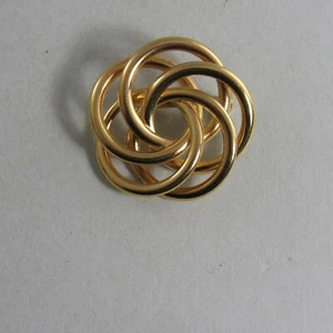 Broche/Pin Anillos Nudo Celta Tono Dorado Napier Firmado - Imagen 1 de 3