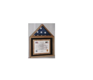 AMERICAN FLAG AND CERTIFICATE FLAG DISPLAY CASE SHADOW BOX - Picture 1 of 1