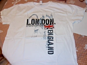 Camiseta Gráfica Fruit of the Loom London - Blanca - Talla XL - Nueva - Imagen 1 de 7