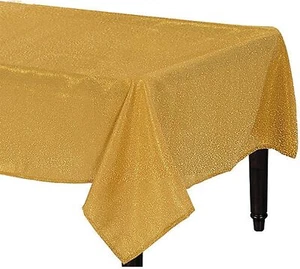 Metallic Solid Color Theme Party Decoration 60"x104" Fabric Tablecover 4 COLORS - Picture 1 of 5