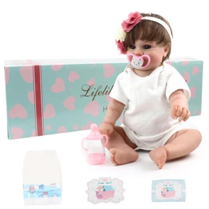20 inch Newborn Baby Dolls Full Vinyl Real Body Doll Newborn Handmade Kids Gift - Picture 1 of 12