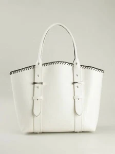 BOLSO DE MANO GENUINO ALEXANDER MCQUEEN CUERO BLANCO ""LEYENDA"" COMPRADOR PUNTIAGUDO - Imagen 1 de 6