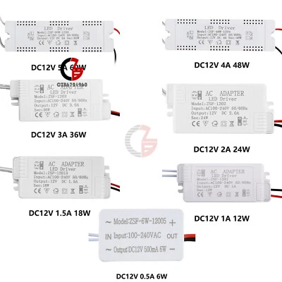 100-240AC to DC12V Voltage Converter Transformer Power Supply LED Driver Adapter - Image 1 of 4