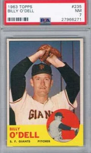 1963 Topps #235 Billy O'Dell PSA 7 Nr-Mt - Bild 1 von 2