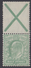 SG 218a 1902-10. 1⁄2d żółtawo-zielona para z przymocowanym krzyżem St Andrews...